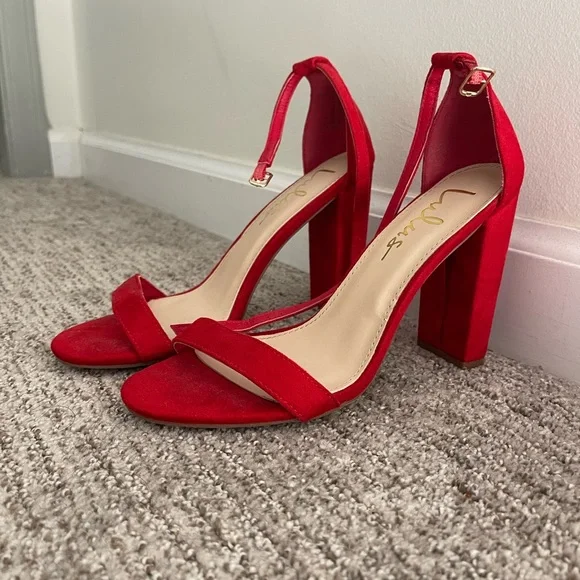 Lulus Red High Heels with a simple strap